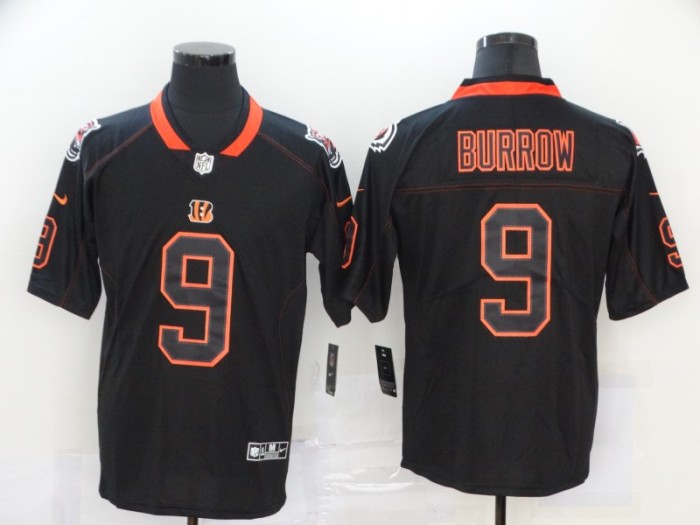 Cincinnati Bengals 9 Joe Burrow Black Shadow Legend Limited Jersey