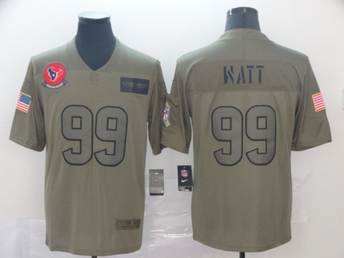 Houston Texans 99 J.J. Watt 2019 Olive Salute To Service Limited Jersey