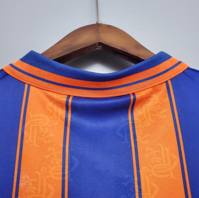 Retro Jersey 1993-1994 Rangers Away Blue/Orange Soccer Jersey