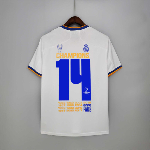 Retro Jersey 2021-2022 Real Madrid 14 CHAMPIONS Home Soccer Jersey