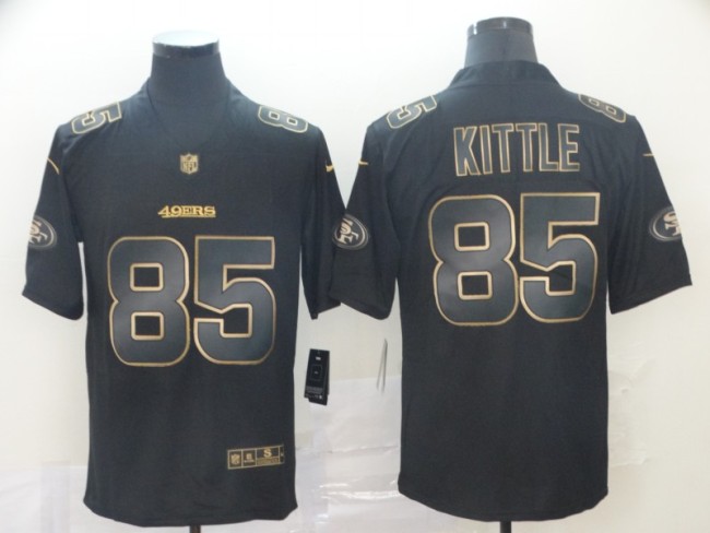San Francisco 49ers #85 KITTLE Black/Gold NFL Jersey