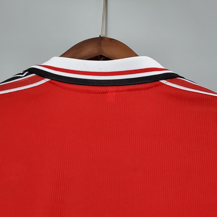 Long Sleeve Retro Jersey 1998-1999 Manchester United Home Soccer Jersey Vintage Football Shirt