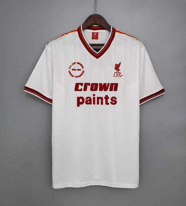 Retro Jersey 1985-1986 Liverpool Third White Soccer Jersey Vintage Football Shirt
