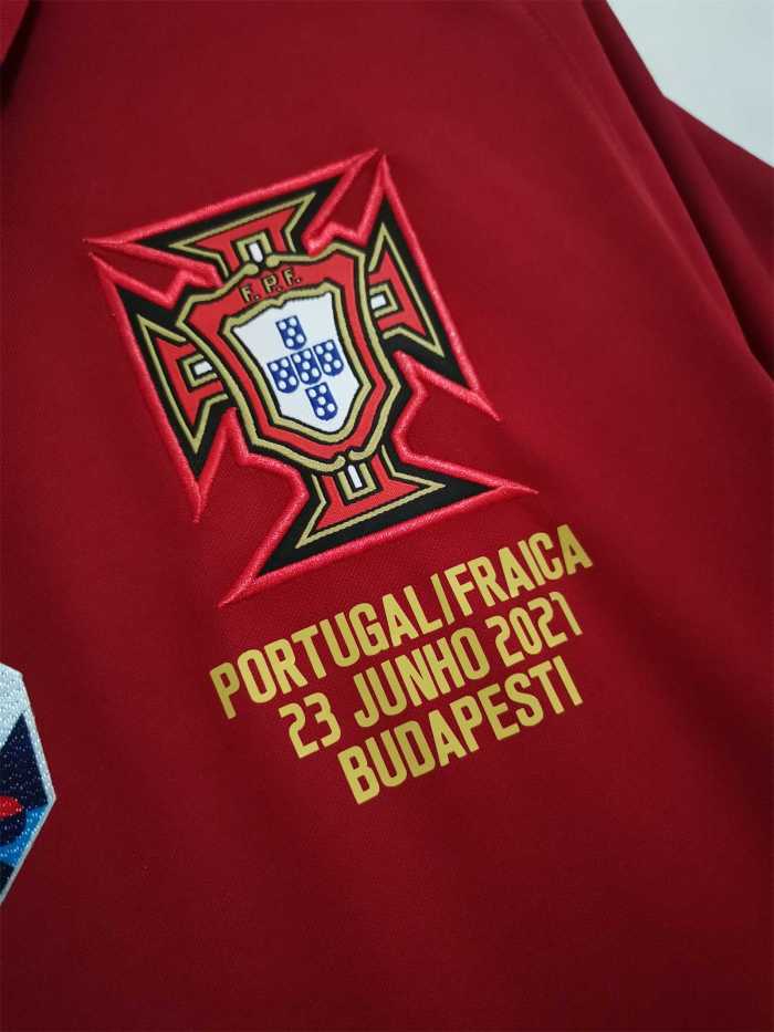 with Front Lettering+3 Patches Retro Jersey 2020 Portugal RONALDO 7 Home Soccer Jersey
