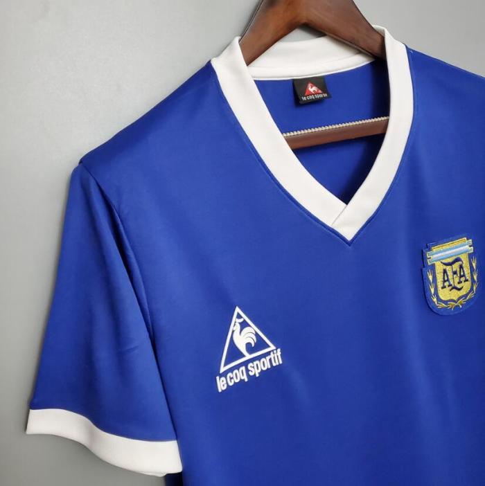 Retro Jersey 1986 Argentina Away Blue Soccer Jersey Vintage Football Shirt
