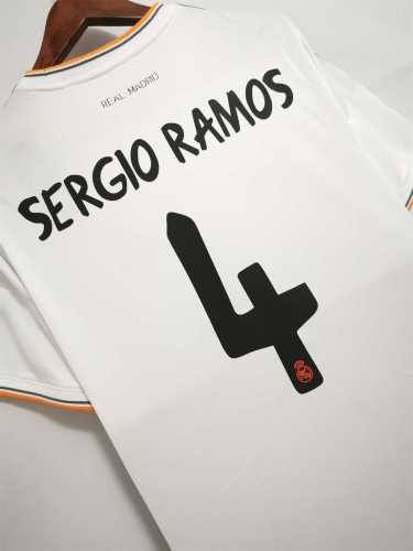 Retro Jersey 2013-2014 Real Madrid SERGIO RAMOS 4 Home Soccer Jersey
