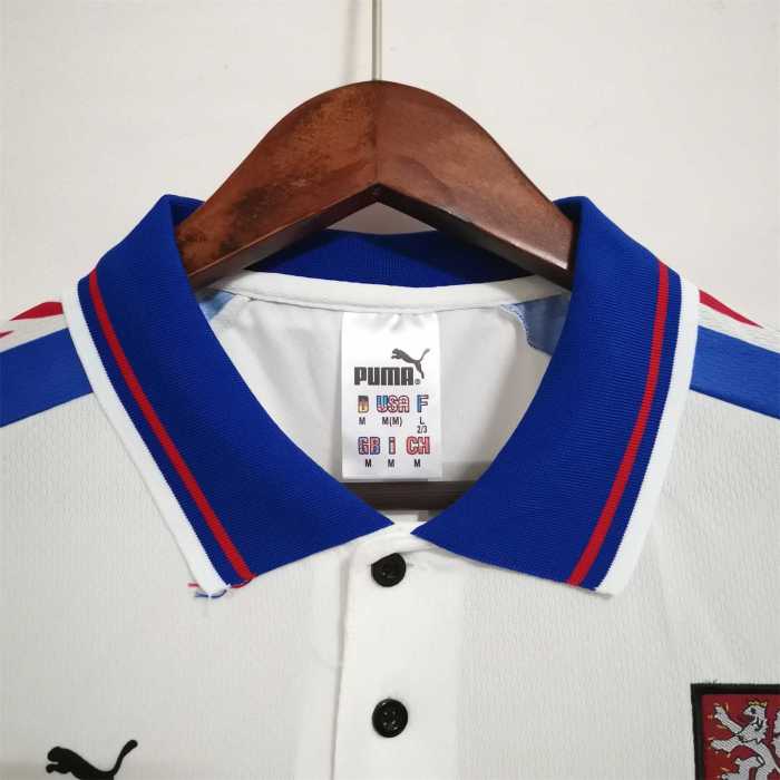 Retro Jersey 1996 Czech Away White Soccer Jersey