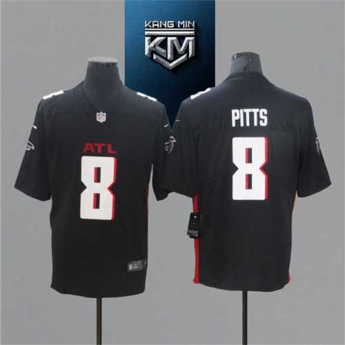 2021 Falcons 8 PITTS Black NFL Jersey S-XXL White Font