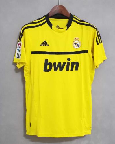 with LFP Patch Retro Jersey 2011-2012 Real Madrid Yellow Goalkeeper I.CASILLAS 1 Soccer Jersey