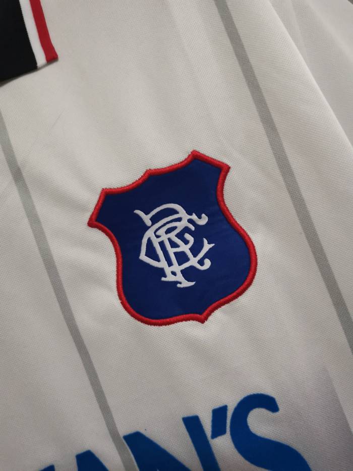 Retro Jersey 1997-1999 Rangers Away White/Black  Soccer Jersey