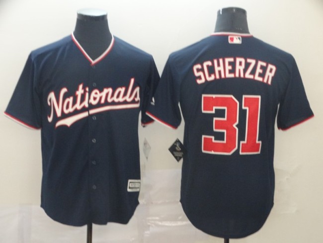 Washington Nationals 31 SCHERZER Black MLB Jersey