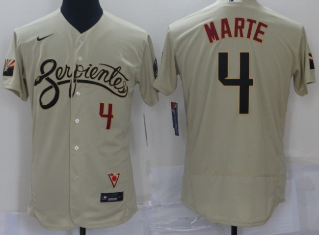 Atlanta Braves 4 MARTE Gold MLB Jersey