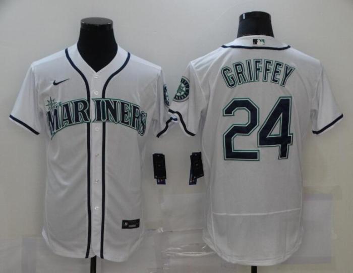 Seattle Mariners 24 GRIFFEY White Flexbase Jersey