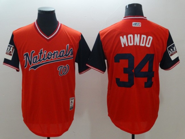 Washington Nationals 34 MONDO Red MLB Base Jersey