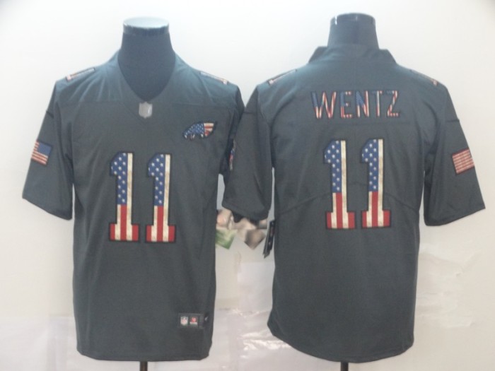 Seattle Seahawks 11 WENTZ 2019 Black Salute To Service USA Flag Fashion Limited Jersey
