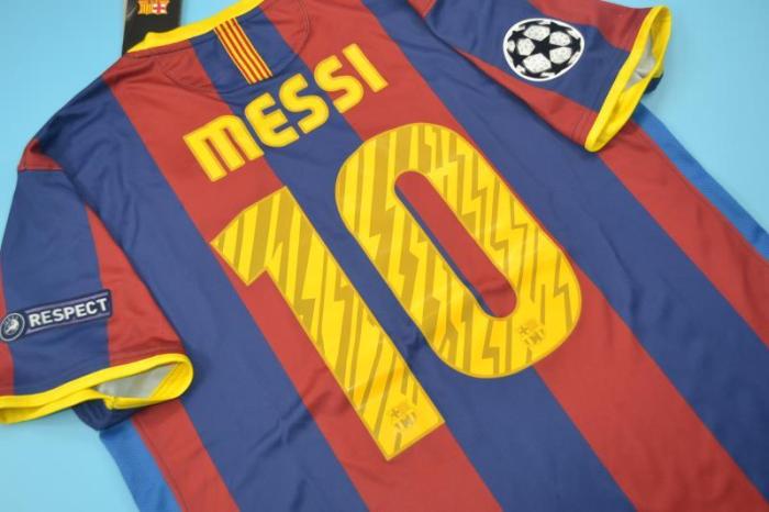 with Front Lettering Retro Jersey Barcelona 2011 MESSI 10 UCL Final Home Soccer Jersey with UCL Patch