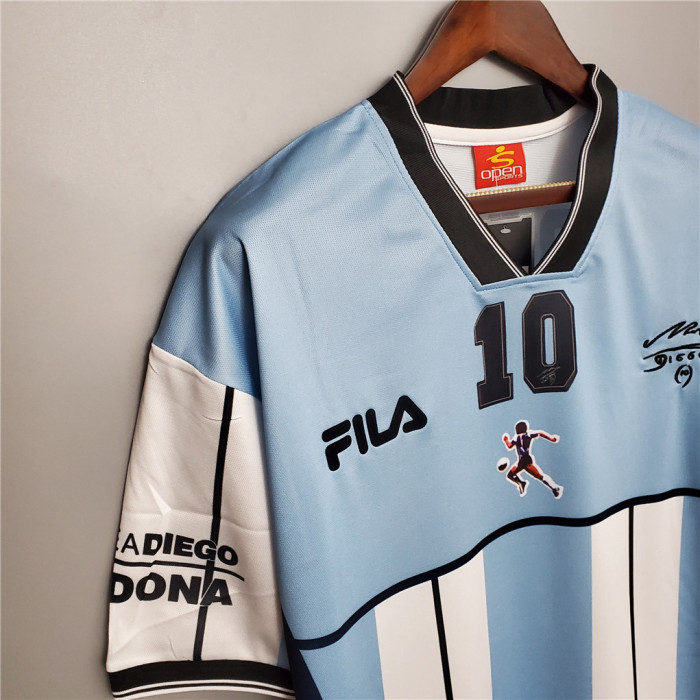 Retro Jersey 2001 Argentina 10 Maradona Commemorative Edition Home Soccer Jersey