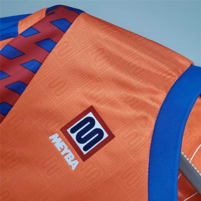 Retro Jersey 1991-1992 Barcelona Away Orange Soccer Jersey