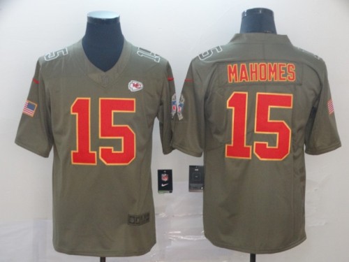 Kansas City Chiefs 15 Patrick Mahomes Olive Salute To Service Limited Jersey