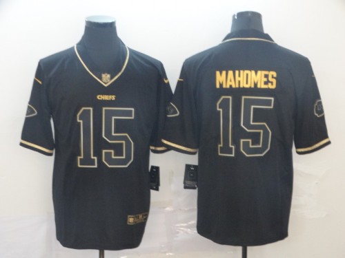 Kansas City Chiefs 15 Patrick Mahomes Black Gold Throwback Vapor Untouchable Limited Jersey