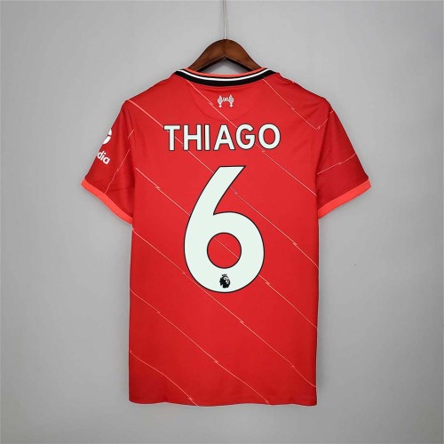 Retro Jersey 2021-2022 Liverpool 6 THIAGO Home Soccer Jersey