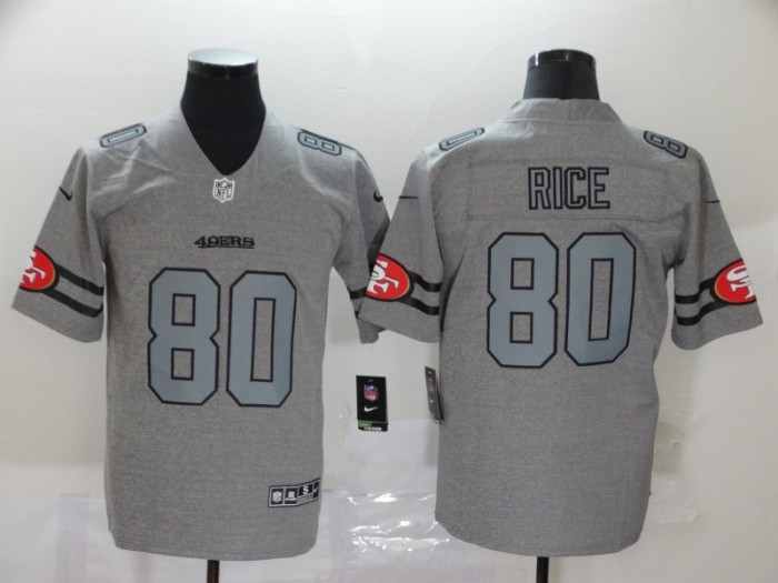 San Francisco 49ers 80 Jerry Rice 2019 Gray Gridiron Gray Vapor Untouchable Limited Jersey