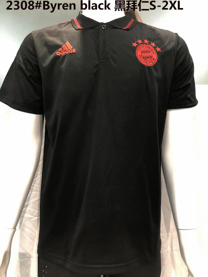 #2308 Bayern Munich Black Soccer Polo