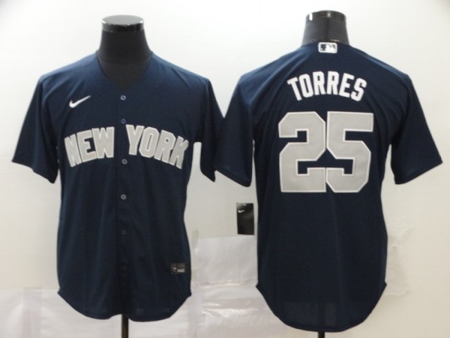New York Yankees 25 TORRES Black 2020 Cool Base Jersey
