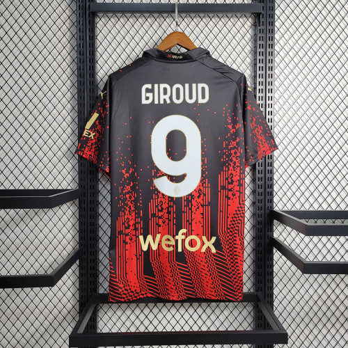 with Front Patch Retro Jersey 2022-2023 AC Milan 9 GIROUD 4th Away Soccer Jersey