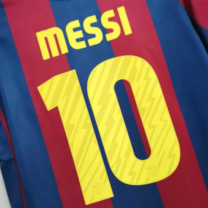 with Front lettering UCL Patch Retro Jersey 2010-2011 Barcelona MESSI 10 Home Soccer Jersey