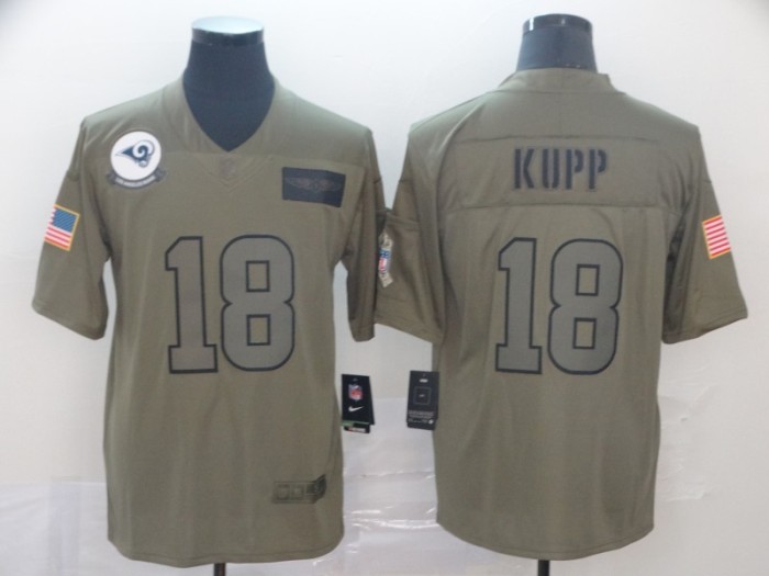 Los Angeles Rams 18 KUPP 2019 Olive Salute To Service Limited Jersey