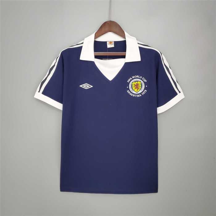 Retro Jersey 1978 Scotland Home Dark Blue Soccer Jersey