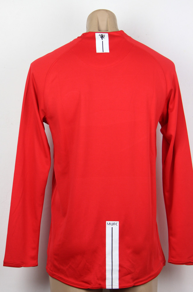 with Front Lettering Retro Jersey 2007-2008 Long Sleeve Manchester United Home Soccer Jersey
