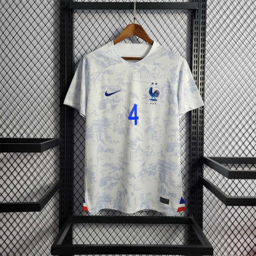 Retro Jersey 2022 France VARANE 4 Away Soccer Jersey