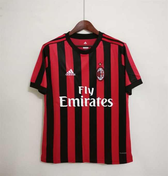Retro Jersey 2017-2018 AC Milan Home Soccer Jersey Vintage Football Shirt