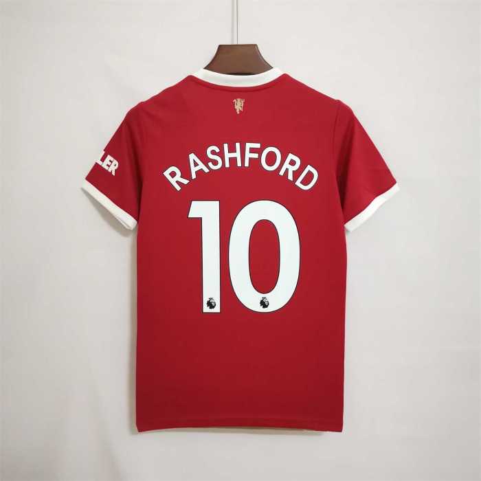 Retro Jersey Fans Version 2021-2022 Manchester United RASHFORD 10 Home Soccer Jersey