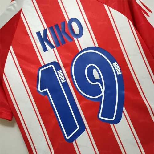 Retro Jersey 1994-1995 Atletico Madrid KIKO 19 Home Soccer Jersey Vintage Football Shirt