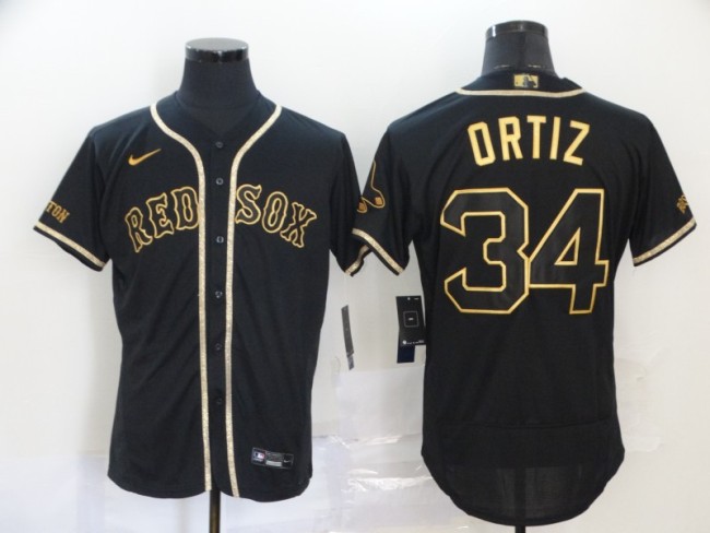 Boston Red Sox 34 ORTIZ Black 2020 Flexbase Jersey