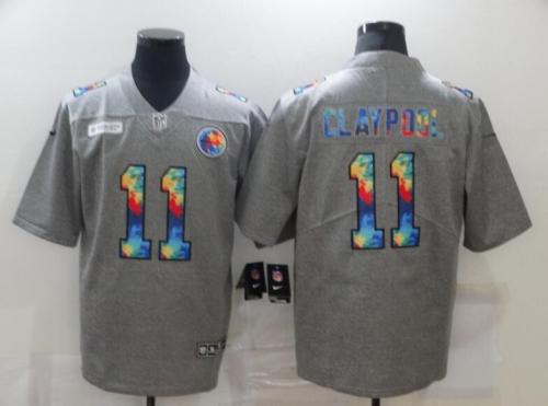 Pittsburgh Steelers 11 CLAYPOOL Grey Vapor Untouchable Rainbow Limited Jersey