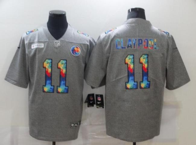 Pittsburgh Steelers 11 CLAYPOOL Grey Vapor Untouchable Rainbow Limited Jersey