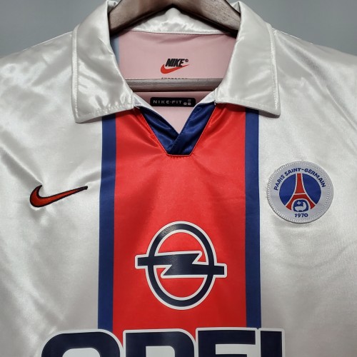 Retro Jersey 1998-1999 PSG Away White Soccer Jersey Vintage Paris Football Shirt