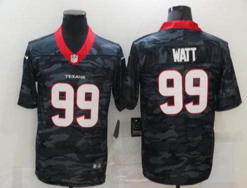 Houston Texans 99 WATT Black Camo 2020 Salute To Service Limited Jersey