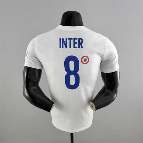 #K000181 Inter Milan 8 White Soccer T-shirt