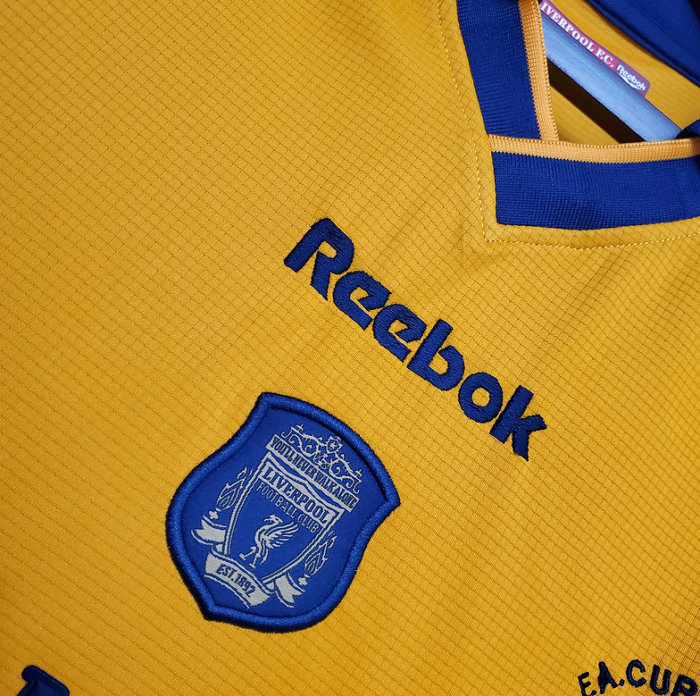 Retro Jersey 2000-2001 Liverpool Away Yellow EA CUP FINAL Soccer Jersey Vintage Football Shirt