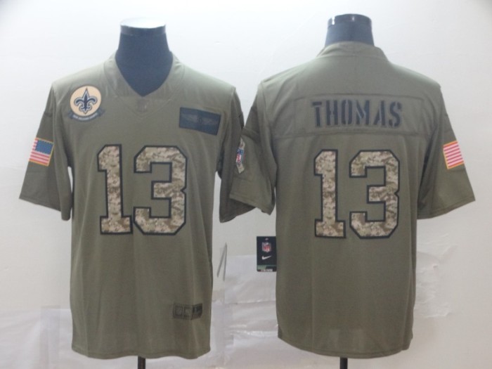 New Orleans Saints 13 Michael Thomas 2019 Olive Camo Salute To Service Limited Jersey