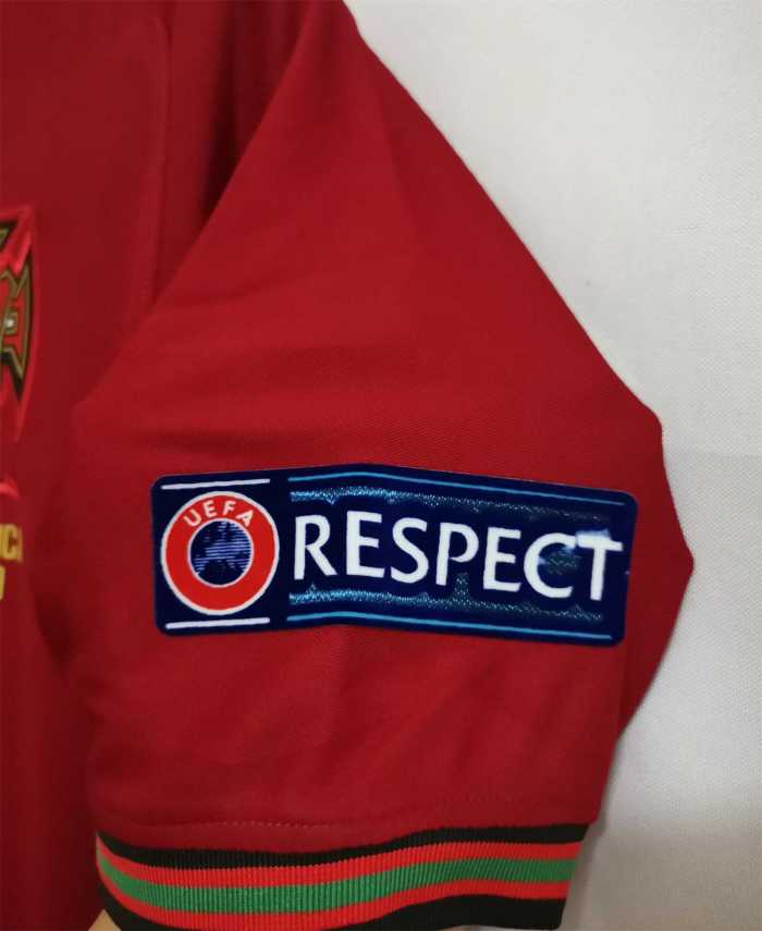 with Front Lettering+3 Patches Retro Jersey 2020 Portugal RONALDO 7 Home Soccer Jersey