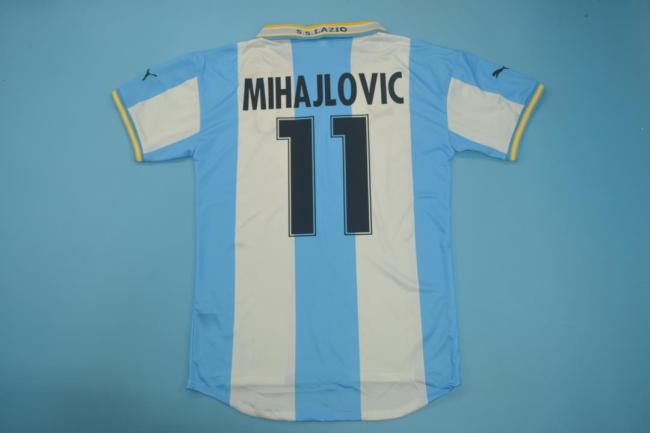 with Patch Retro Jersey 1999-2000 Lazio 11 MIHAJLOVIC Home Soccer Jersey Vintage Football Shirt