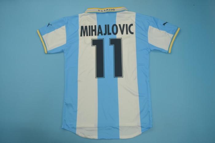 with Patch Retro Jersey 1999-2000 Lazio 11 MIHAJLOVIC Home Soccer Jersey Vintage Football Shirt