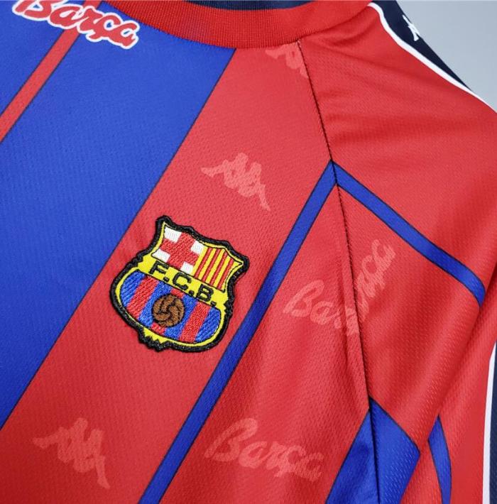 Retro Jersey 1997-1998 Barcelona Home Soccer Jersey Vintage Football Shirt