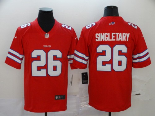 Buffalo Bills 26 SINGLETARY Red NFL Jersey